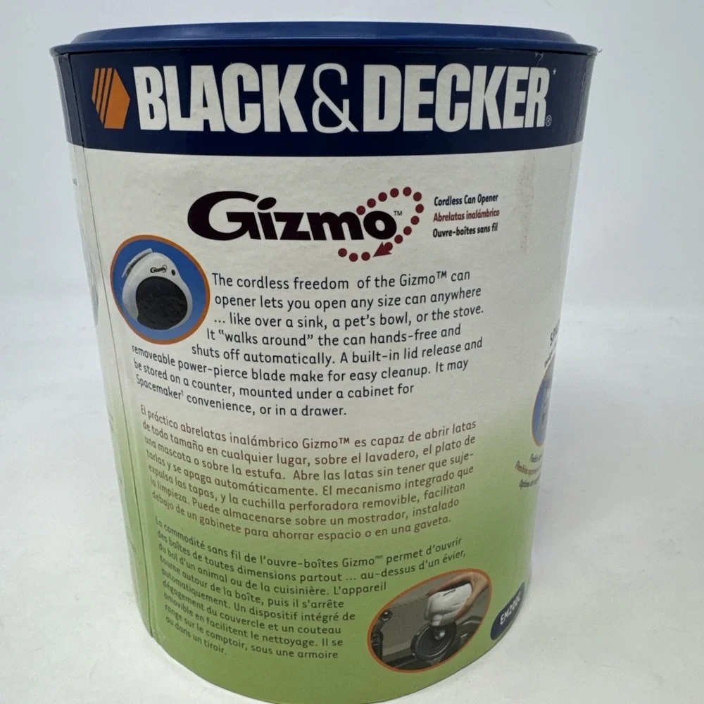 Black & Decker EM200C Gizmo Spacemaker Cordless Rechargeable Can Opener New‎